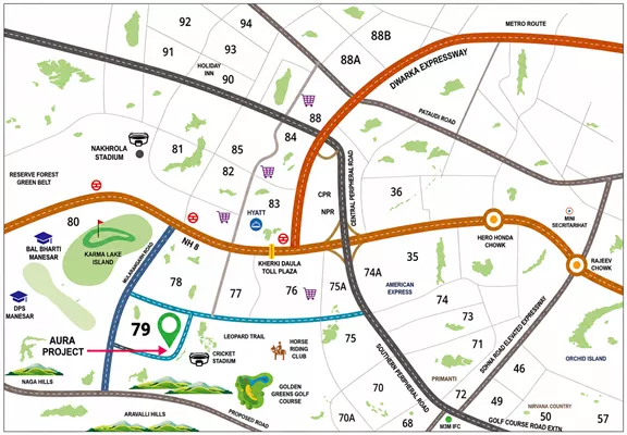 Aura Aerth Sector 79 Gurgaon Location